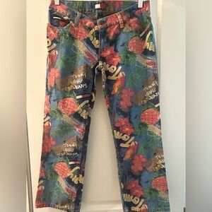 Tommy Hilfiger Hawaiian Print Cropped Jeans sz7